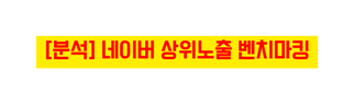 분석 네이버 상위노출 벤치마킹